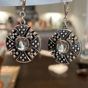 Silver Clear Stone Earrings